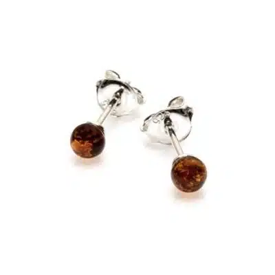Boucles d'oreilles ambre Ø 8 mm