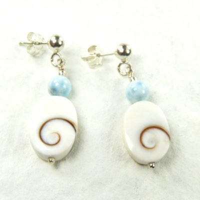Boucles d'oreilles larimar - Oeil de Ste Lucie