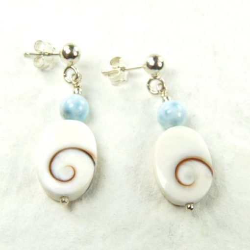 Boucles d'oreilles larimar - Oeil de Ste Lucie