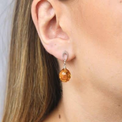 Boucles d'oreilles ambre