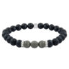 Bracelet homme pyrite et agate noire – M