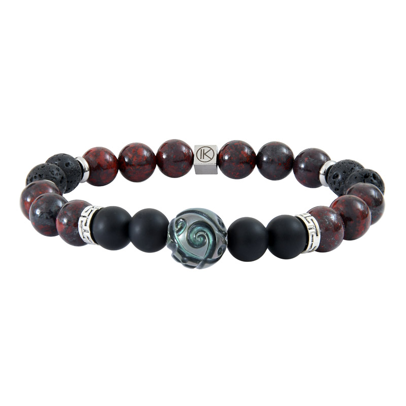 Bijoux homme Gemini: Bracelet Homme(REF Lave noire)