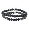 Bracelet homme pyrite et pierre de lave – M