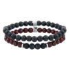 Bracelet homme jaspe rouge et pierre de lave - L – Image 2