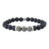 Bracelet homme pyrite et agate noire - M
