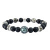 Bracelet homme pyrite et perle de Tahiti gravée - M