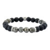 Bracelet homme pyrite et pierre de lave – L