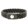 Bracelet homme cuir fermoir pression vert de gris – L