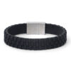 Bracelet homme cuir noir fermoir magnétique – L