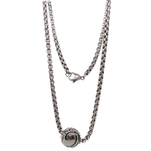 Collier homme perle de Tahiti gravée