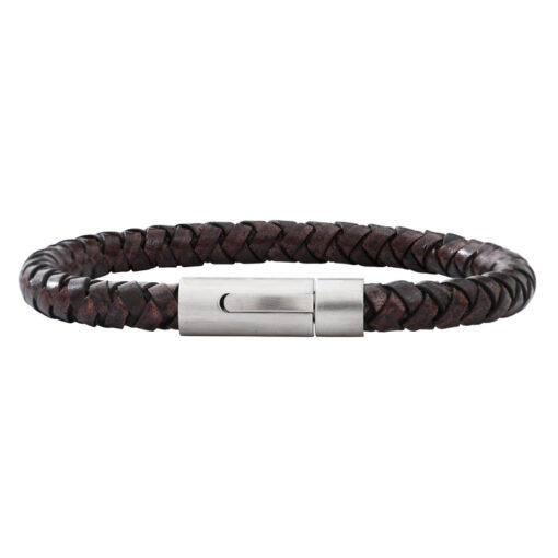 Bracelet homme cuir tressé - M