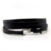 Bracelet homme, cuir noir