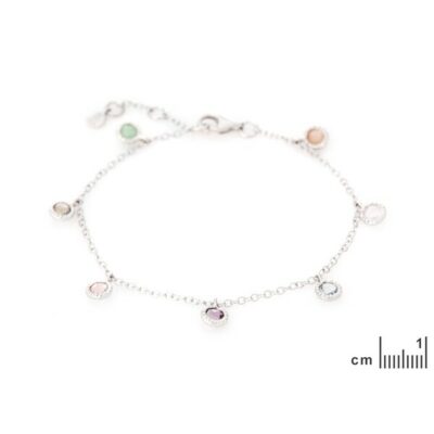 Bracelet pierre de lune topaze amethyste quartz rose labradorite aventurine - Bijouterie Azurite Bergerac - CJF-BR013-2