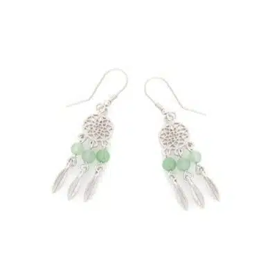 Boucles oreilles aventurine - Bijouterie Azurite Bergerac_CKM-BO013-AV