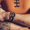 Bracelet homme bois fossile et agate noire - L – Image 2