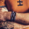 Bracelet homme sodalite et agate noire - L – Image 2