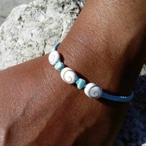 Bracelet larimar et Oeil de Sainte Lucie – Image 2