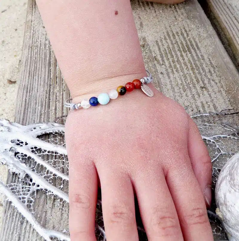 Bracelet larimar et pierres fines – Image 2