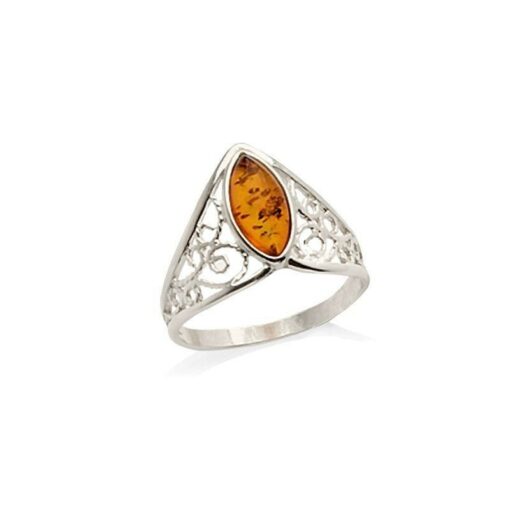 Bague ambre et argent