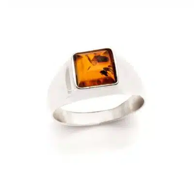 Bague ambre et argent - 61