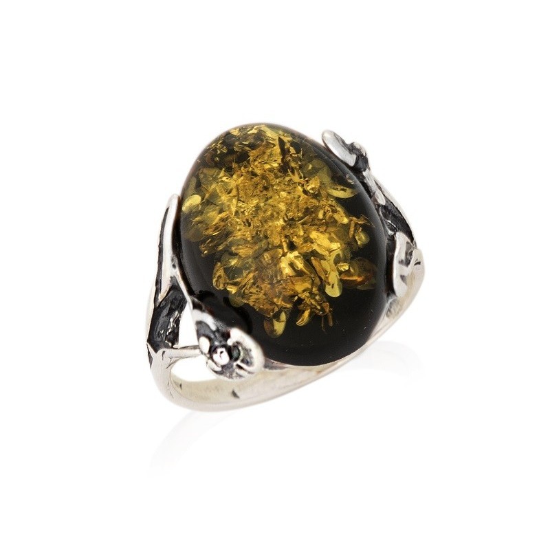 Bague ambre vert new arrivals
