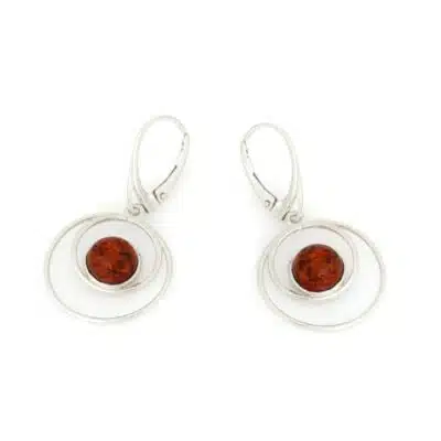 Boucles d’oreilles ambre et argent