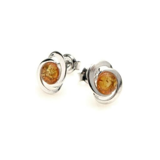 Boucles d’oreilles ambre et argent