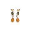 Boucles d’oreilles ambre multicolore et argent