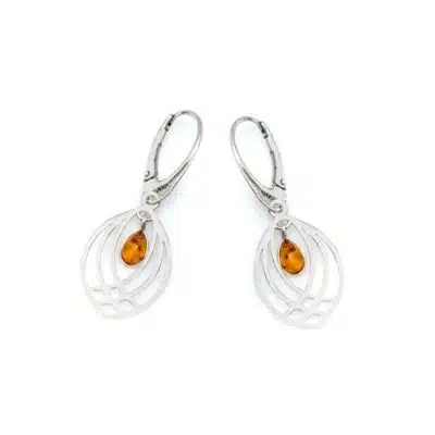Boucles d’oreilles ambre et argent
