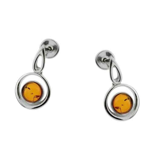 Boucles d’oreilles ambre et argent