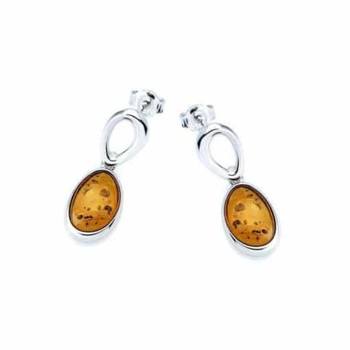 Boucles d’oreilles ambre et argent