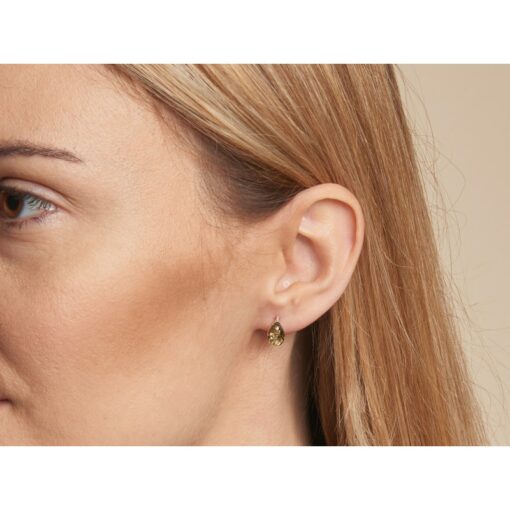 Boucles d’oreilles ambre vert et argent – Image 2