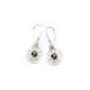 Boucles d’oreilles ambre vert et argent