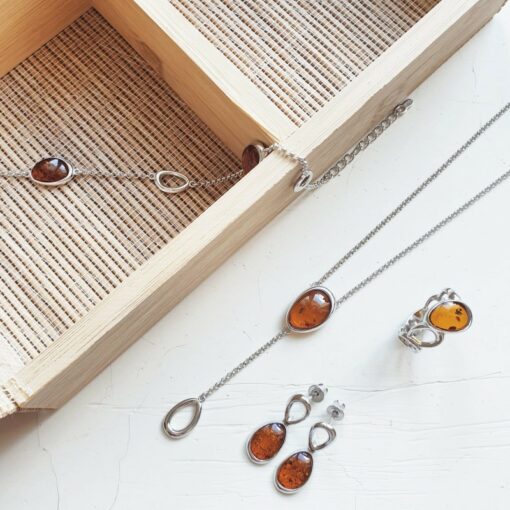 Collier ambre et argent – Image 2