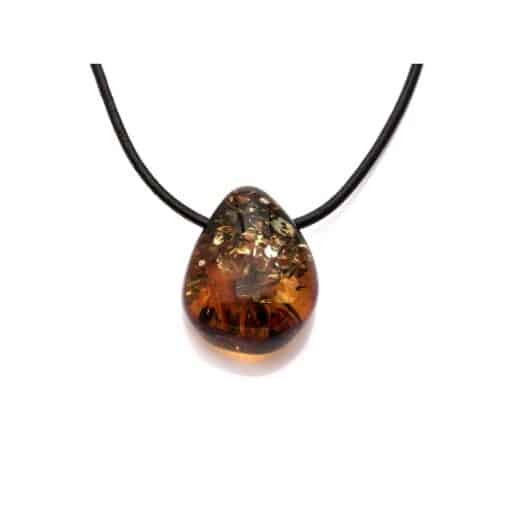 Collier ambre et cuir