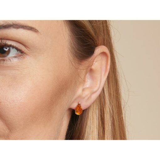 Boucles d’oreilles ambre et argent – Image 2