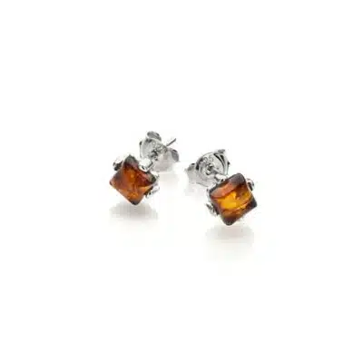 Boucles d’oreilles ambre et argent