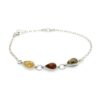 Bracelet ambre multicolore et argent