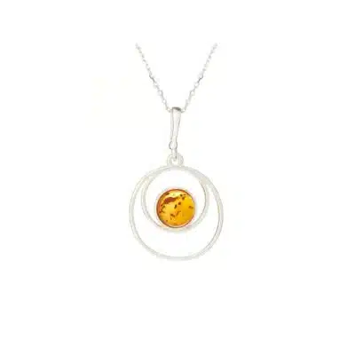 Pendentif ambre et argent
