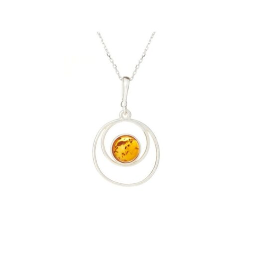 Pendentif ambre et argent