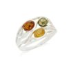 Bague ambre multicolore et argent