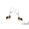 Boucles d’oreilles ambre multicolore et argent – Image 2