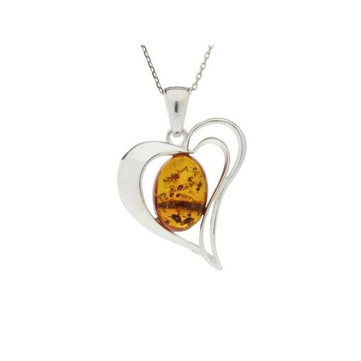 Pendentif ambre et argent
