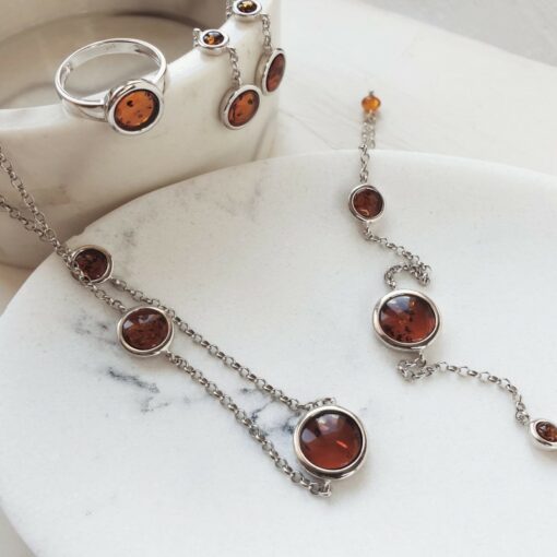 Boucles d’oreilles ambre et argent – Image 2