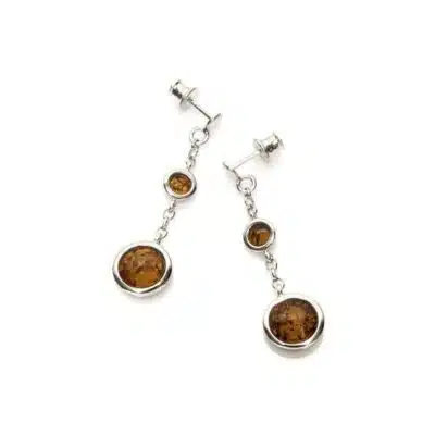 Boucles d’oreilles ambre et argent