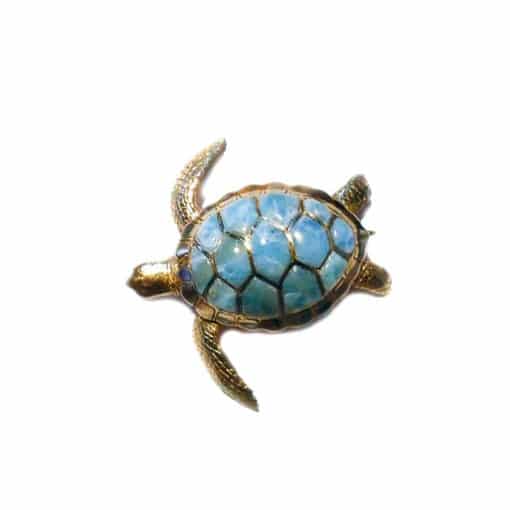 Tortue larimar et laiton – Image 2