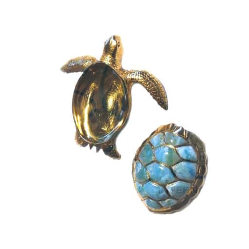 Tortue larimar et laiton – Image 3