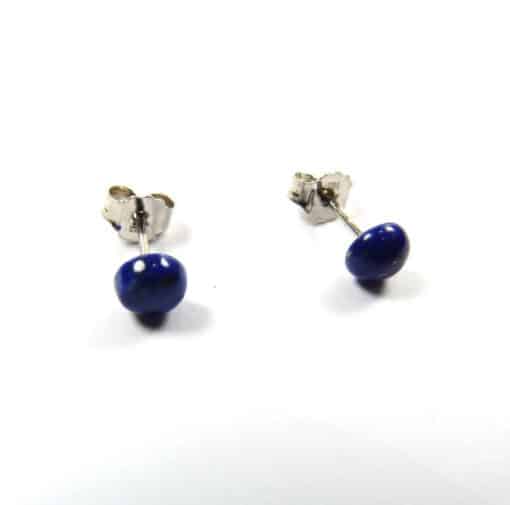 Boucles d'oreilles lapis-lazuli tiges argent – Image 2