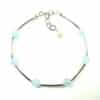Bracelet aigue-marine tubes argent