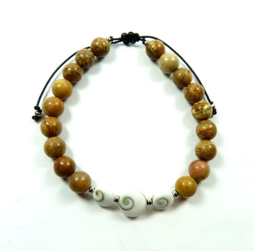 Bracelet jaspe paysage et Oeil de Sainte Lucie